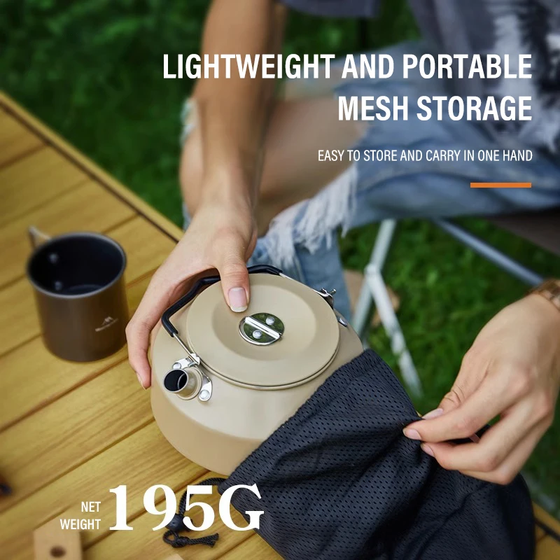 1.4L Camping Aluminum alloy Portable Coffee Pot Lightweight Outdoor Boiling Water Kettle and Tea Kettle for Hiking Picnic