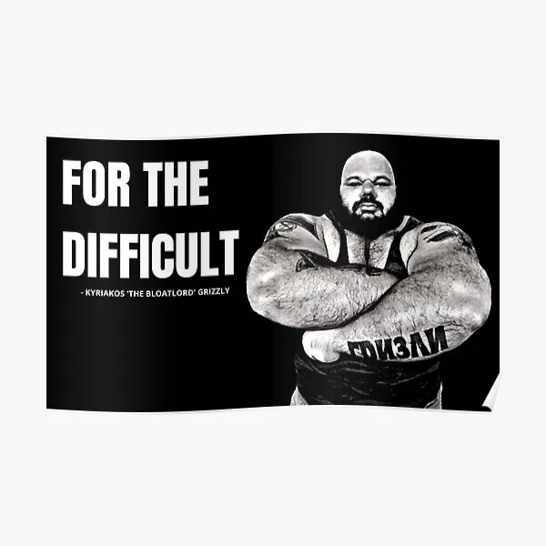 

Kyriakos Grizzly For The Difficult Poster Home Vintage Mural Picture Room Decoration Painting Funny Print Modern Wall No Frame