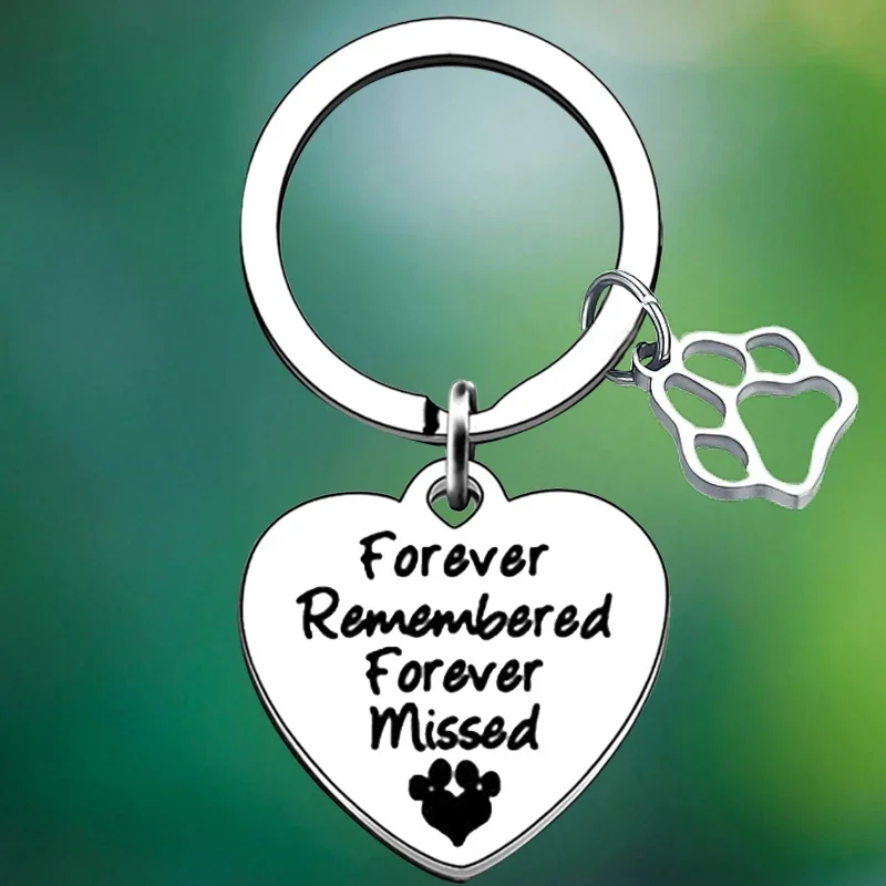 

Pet Memorial Keychain Pet Lover Heart Key Chain Pendant Dog Cat Paw Dog Tag Pet Sympathy Gift Pet Lover Cat Dog Loss Gift