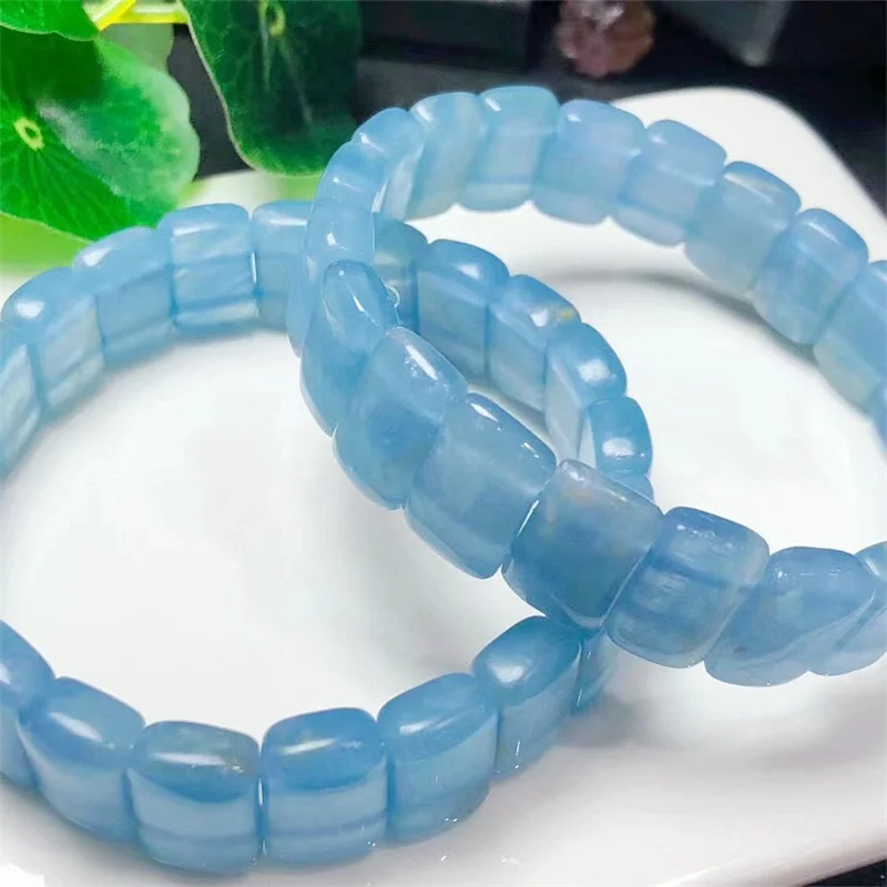 

Natural Blue Onyx Bangle Bracelet Fortune Energy Bangle Mineral String Woman Amulet Jewelry Healing Gift 9x13mm 1pcs
