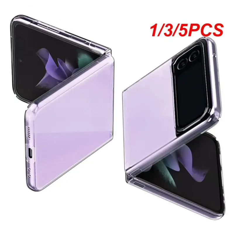 1/3/5Pcs Copertura Protettiva Guscio Paraurti Posteriore Trasparente Per Galaxy Z Flip 3 5G Custodia Per Galaxy Z Flip 3 Antiurto Tinta Unita