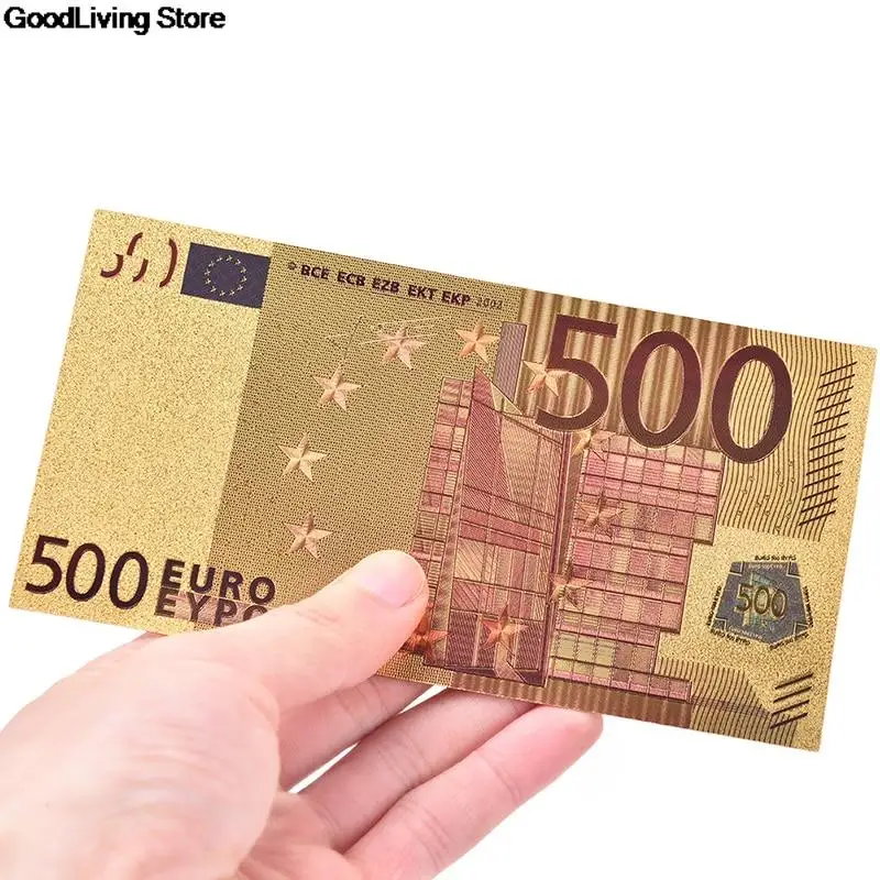 3/4/5/7/8/10pcs fake money EUR Gold Banknotes 24K Gold Fake Paper Money for Collection Euro Banknote Sets 11Style fake money prop toy,gold plated banknote,euro banknote crafts,commemorative banknotes