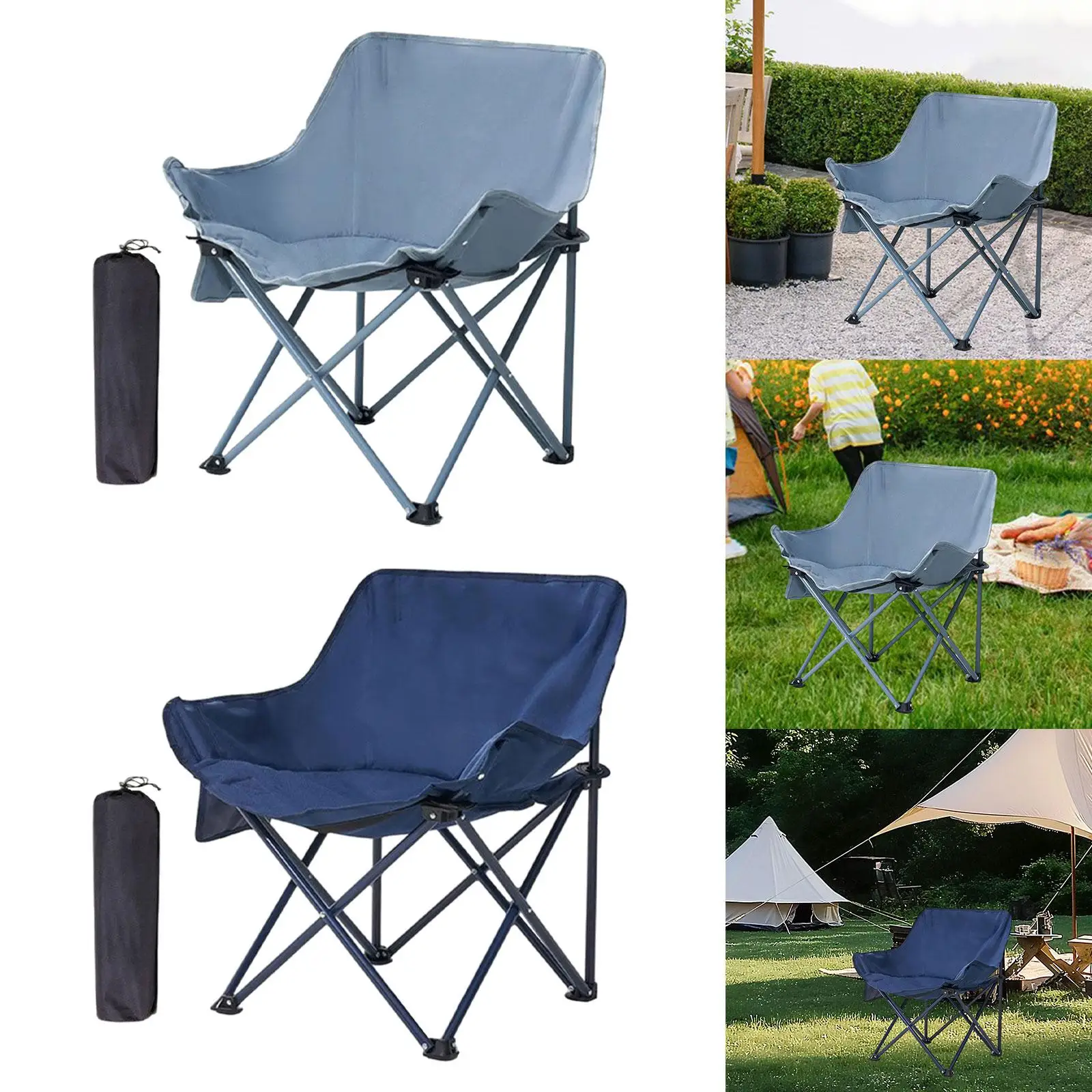 Portable Camping Chair Outdoor Folding Chair for Hiking Traveling Backyard