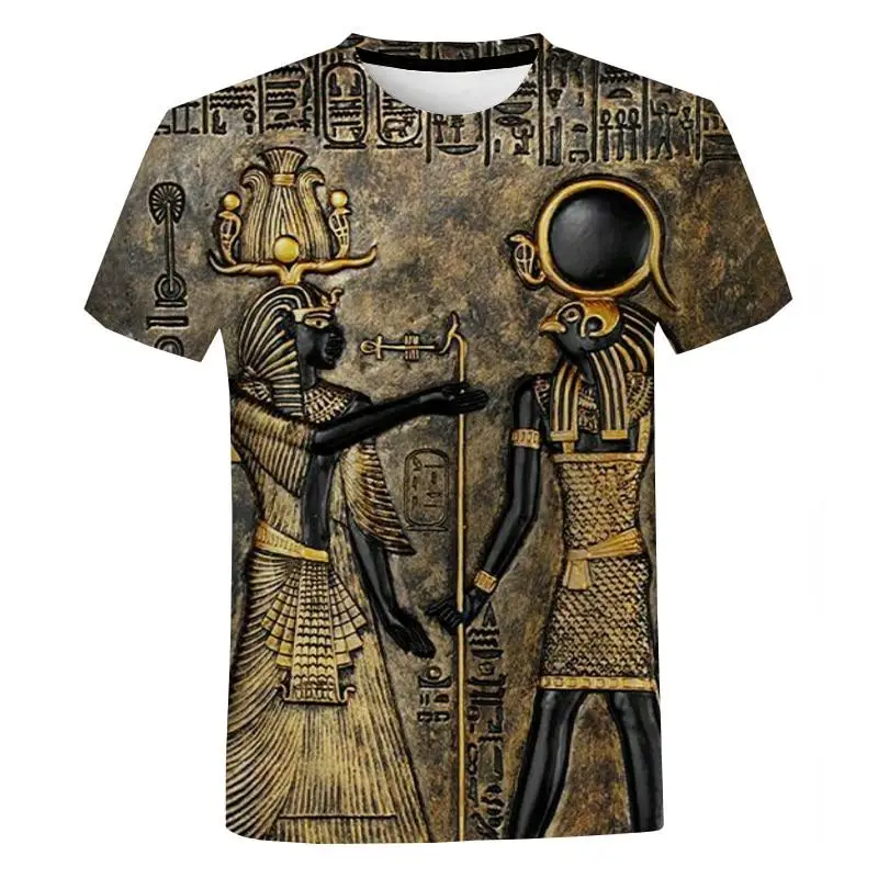Men's Ancient Egyptian Art 3D Print T Shirt Casual Short Sleeve