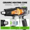 Hot Air Gun with LCD 12 Variable Temperatures Adjustable 120℉- 1110℉ Heat Gun 1500W/2000W High Power with 5 Accessories 4