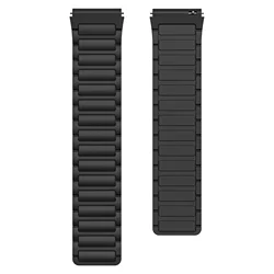 Magnetic Silicone Sport Strap - 22mm Adjustable Wristband Accessory for 22mm (1-Black)