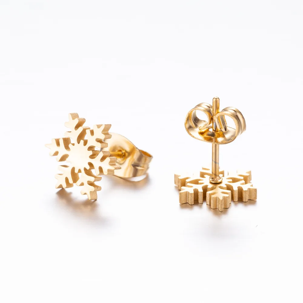 

2023 Fashion Simple Autumn and Winter Snowflake Earrings Wild New Stainless Steel Christmas Gift Jewelry Wholesale