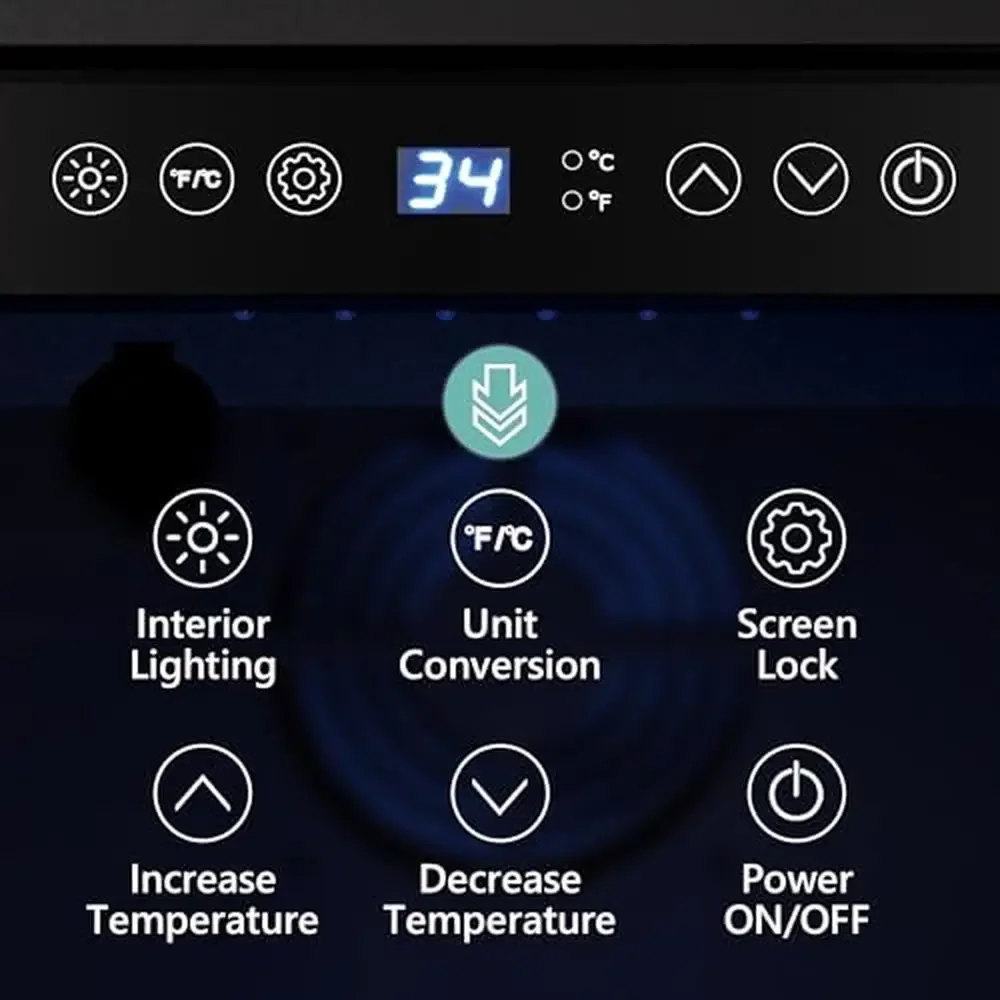 15 inch Wine Fridge with Digital Temperature Control and Freestanding Design Single Zone Wine Refrigerator Home Quiet Operation 4