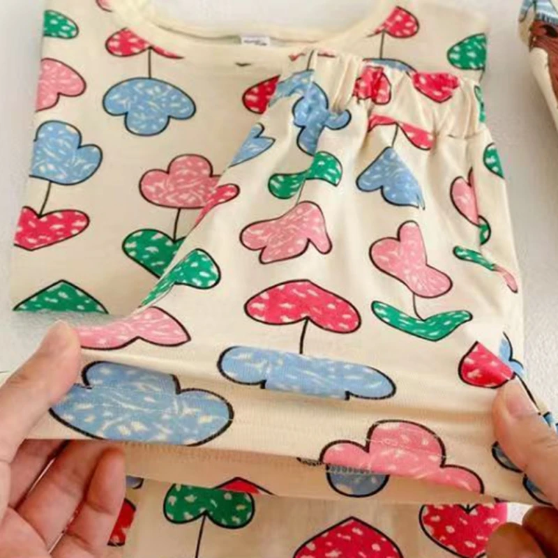 Girls Boys Toddler Summer Pajamas Kids Short Sleeves Sleepwear