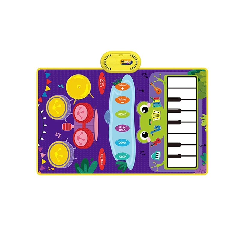 

Детские игрушки 2-в-1, напольный коврик с клавиатурой для пианино и барабаном для малышей с палочками, Игрушки для раннего развития музыки и сенсорного обучения на возраст 1-3 года