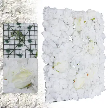 6PCS Flower Panels Artificial Flower Wall, Romantic Floral Backdrop for Wedding Home Garden Party Decor 4