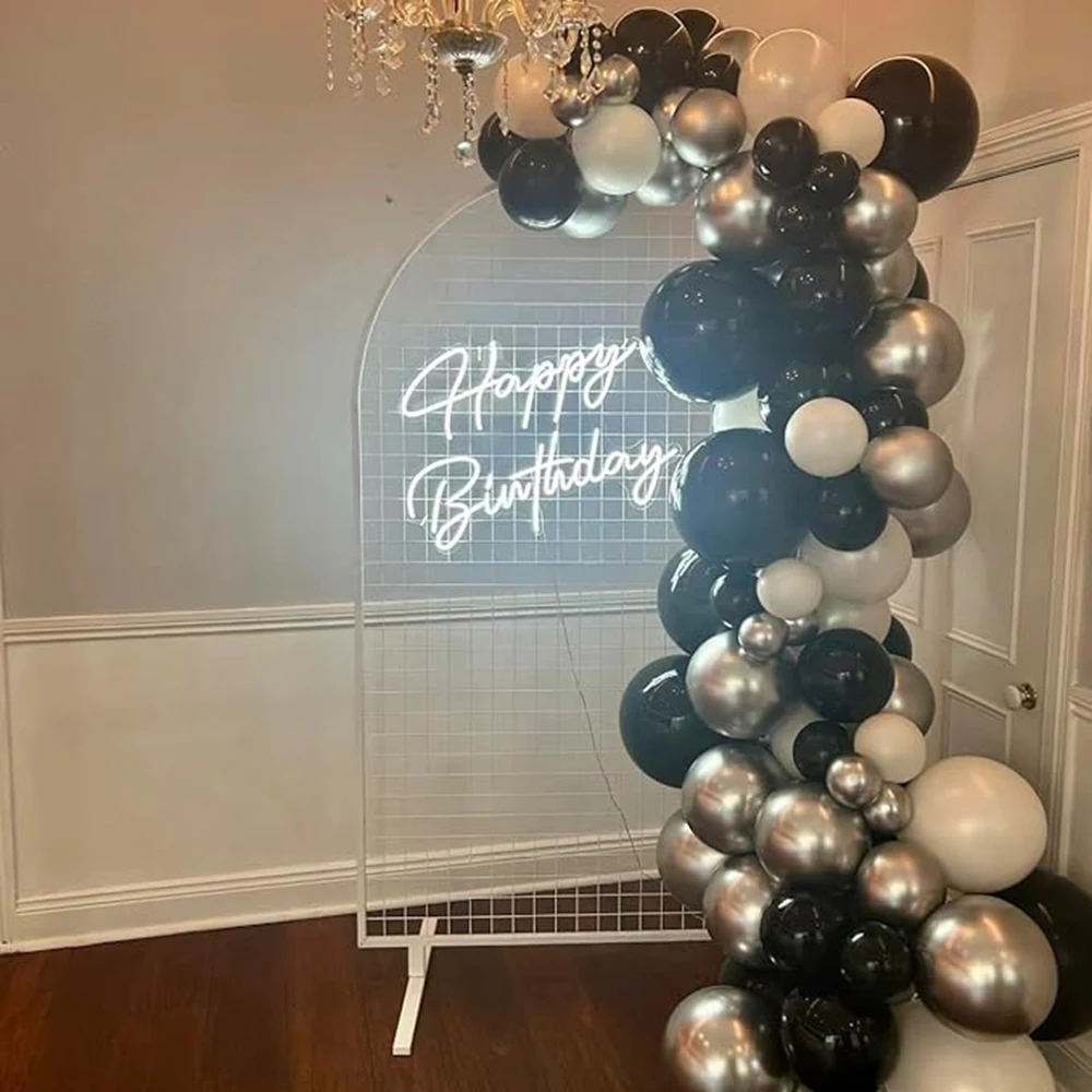 

Wedding Decor Balloons Garland Black White Silver Latex Balloon Arch Kit Birde Shower Wedding Anniversary Birthday Party Globos