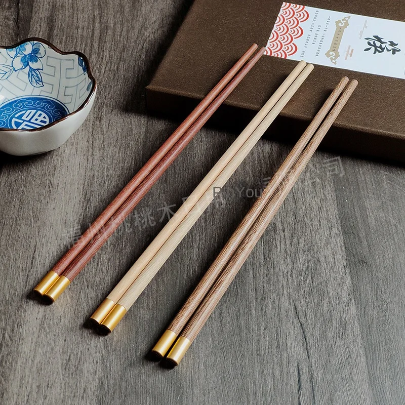 

В национальном стиле, круглые деревянные палочки для еды ручной работы из венге, китайская посуда для дома, ресторана и подарка