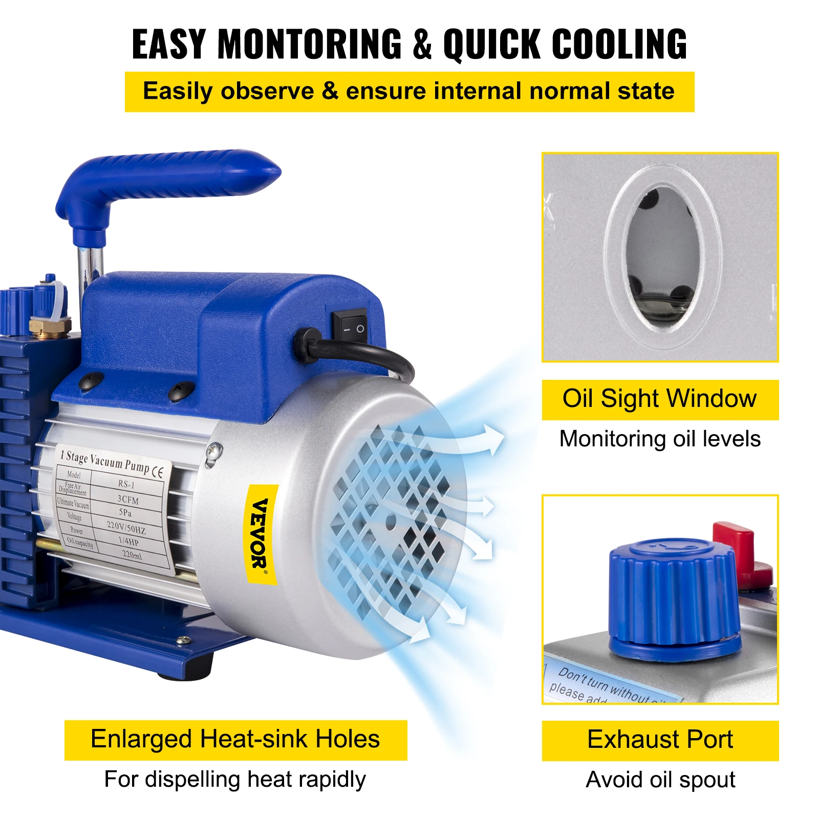5 Gallon(22 Liter) Vacuum Chamber Kit 3 CFM 1/4HP Single Stage Vacuum Pump HVAC A/C Refrigeration Kit electric vacuum pump