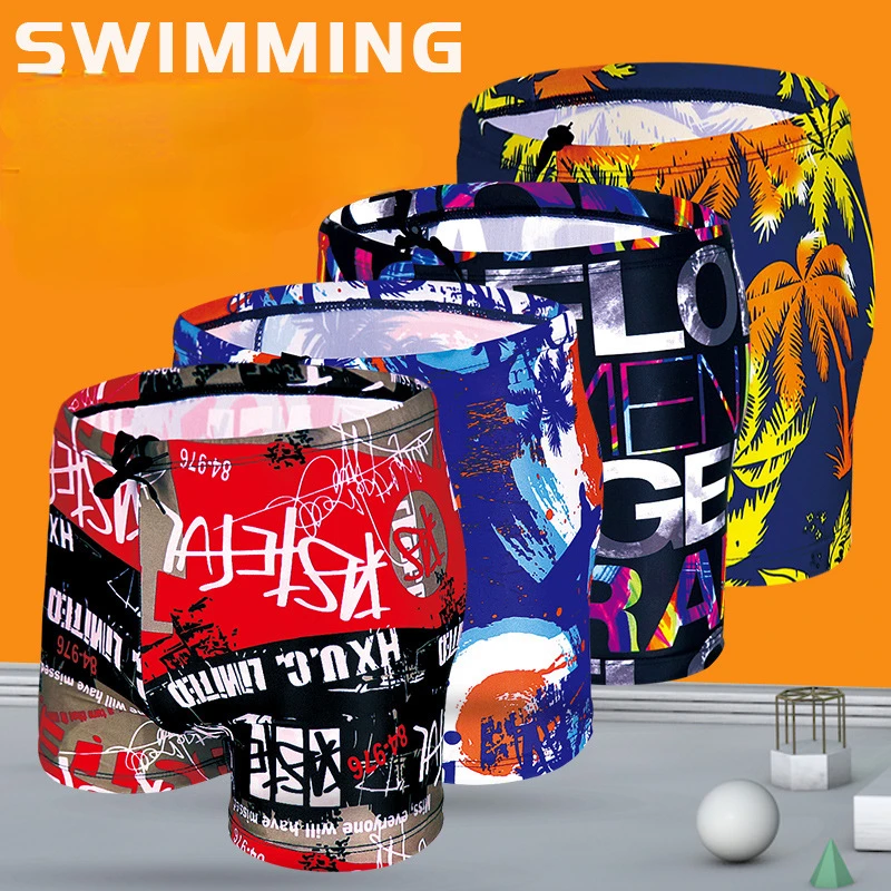 Swim Trunks 5XL Plus Size For Men Quick Drying Thickened Flat Angle Swimming Pants
