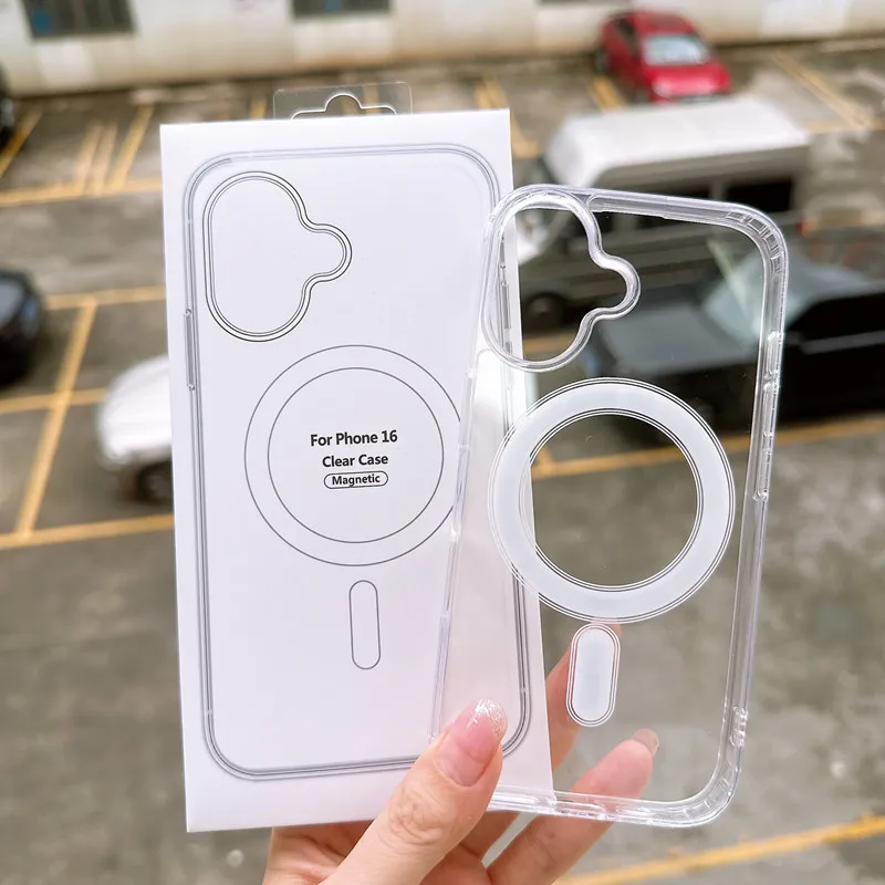 Fashion Clear Magnetic Shockproof Wireless Charging Phone Case