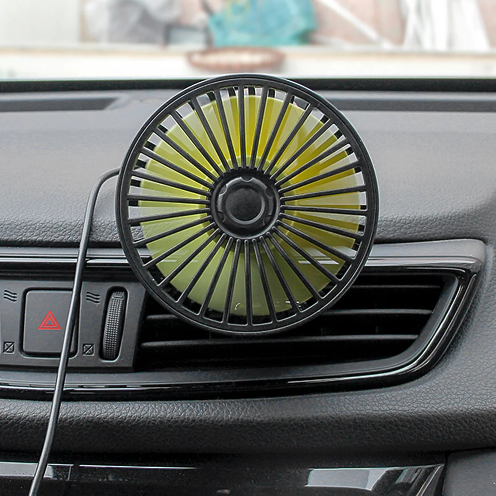 USB Car Fan Windshield Desk ABS Three Speeds Summer Cooling Fan Accessories for Vehicle Home Office with Suction Cup