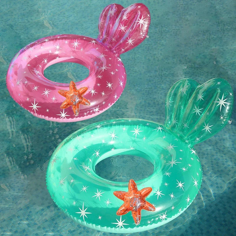 Anneau de natation sirène transparent, jouet gonflable, pour enfant et  adulte, flotteur circulaire, hamac pour la plage et la piscine - AliExpress