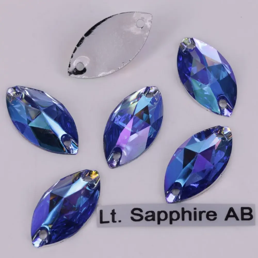 AB 마퀴즈 플랫 백 송진, 돌 위에 바느질, 좋은 품질, 6x12, 7x15, 9x18, 11x24, 17x32mm 색상