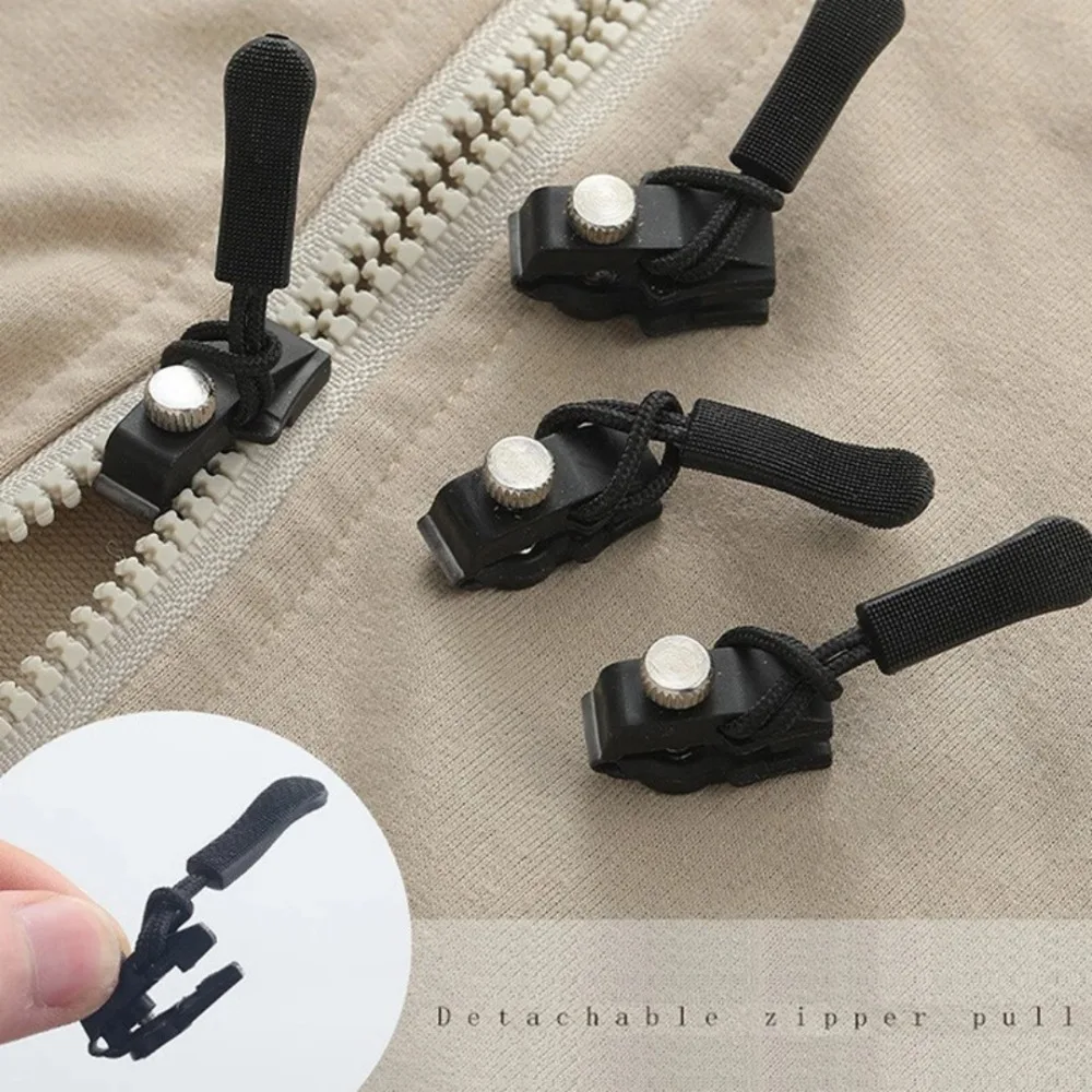 6/3pc Universal Zipper Lock Head Quick Installation Detachable Zipper Head for Jackets Luggage Bags Replacing Slider Lock Repair