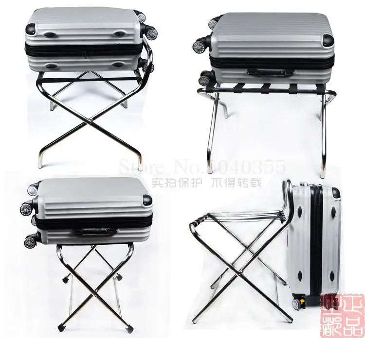 Thick stainless steel luggage rack hotel folding shelf hotel room supplies home