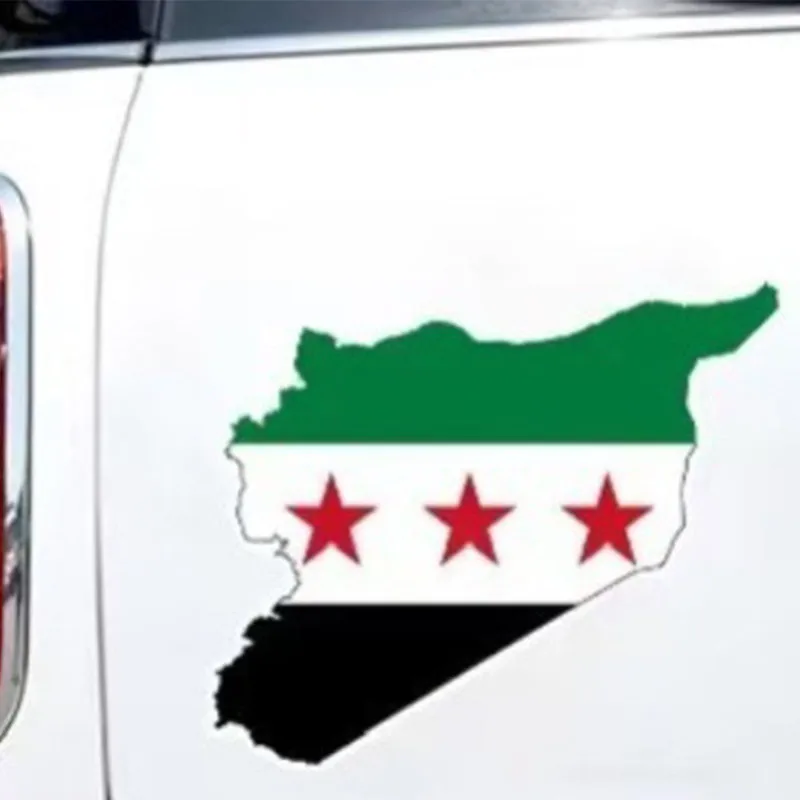Arab Republic Syria Three Star Flag Car Cup Wrap Transfer Stickers Funny Party Supplies Glass Beer Can Tumbler Party Stickers