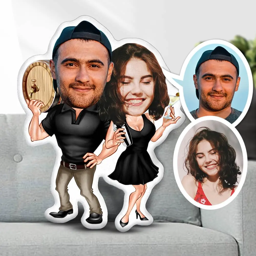 Custom Party Couple Photo Face Pillow 1 | Custom Party Couple Photo Face Pillow 1