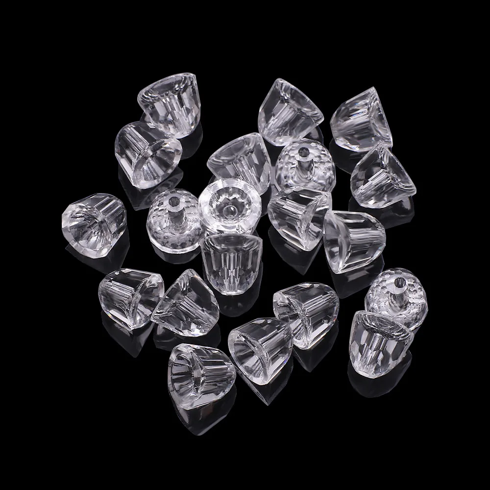 50pcs 8mm 크리스탈 마이크로 유리 구슬 중간 구멍 벨 펜던트 귀걸이 팔찌 DIY 장식 액세서리 수제 산란 구슬