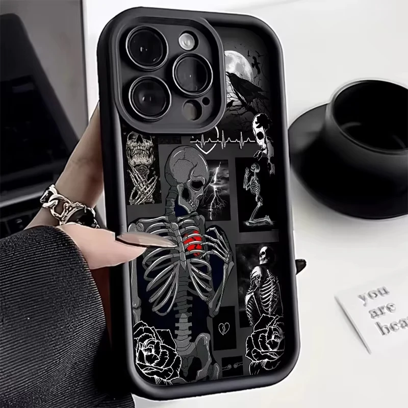 Creative Skull Print Shockproof Soft Phone Case