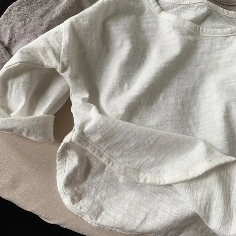 New Arrival Bamboo Cotton Long Sleeve T-Shirt for Spring/Autumn Unisex Kids, Korean Style Pure Cotton Base Shirt Baby Top 6