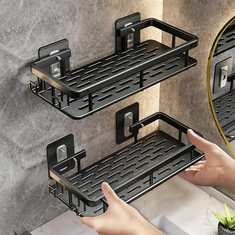 High Quality Wall Mounted Rectangular Rack Bathroom Storage Rack Towel Rack Wall Shower Shampoo Rack Drill Free Rack Tripod High Quality Wall Mounted Rectangular Rack Bathroom Storage Rack Towel Rack Wall Shower Shampoo Rack Drill Free Rack Tripod
