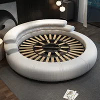 Table de chevet minimaliste blanche avec rangement, lit français, cadre de lit en bois, meubles de chambre à coucher, mobilier de maison 4