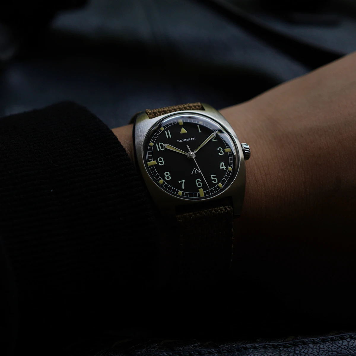 Merkur w10 relógio de campo militar britânico do vintage relógio masculino mecânica mão vento relógios luminosa mancha aço 38mm caso
