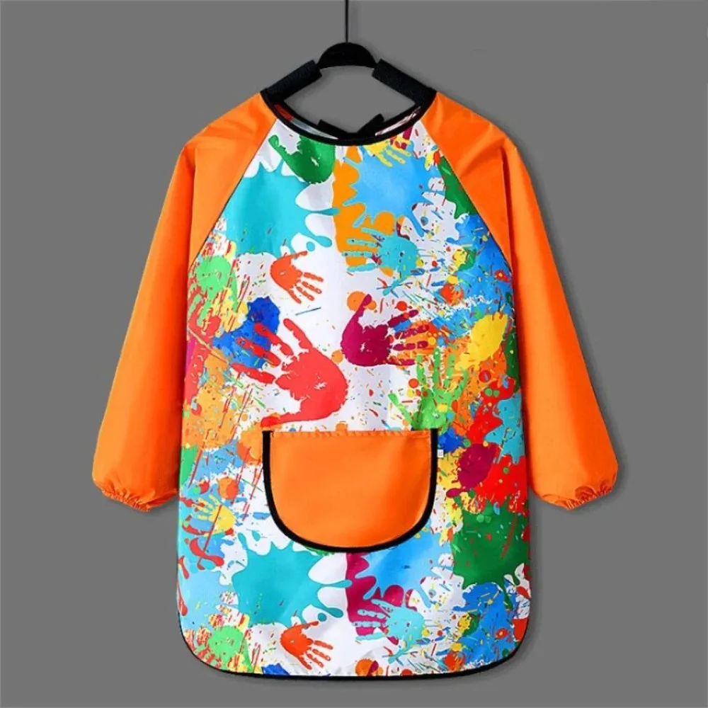 Waterproof Apron Children Waterproof Drawing Clothes Kindergarten Long Sleeved Cover Dining Bib Boys Girls