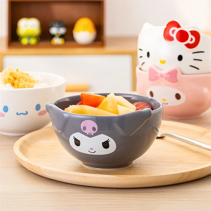 Vajilla Kawaii Sanrio HelloKitty para niños, cuenco de cerámica 3D