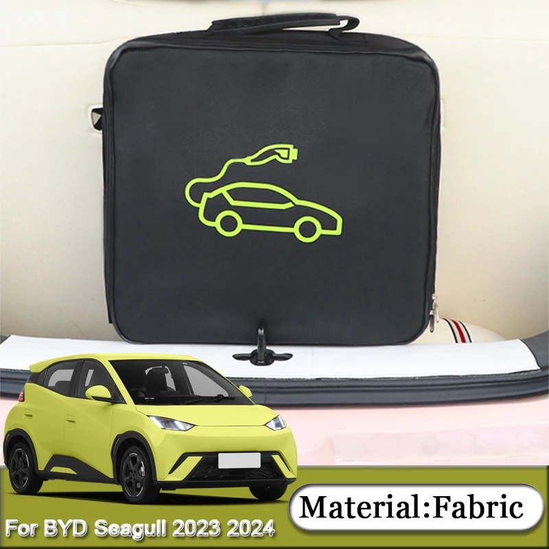 Bolsa Organizadora De Cables Para Coche Eléctrico | Doble Capa, Material Poliéster, 22x13x3 Cm | Portátil Para Viajes Y Uso Diario