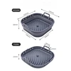 1pc Square Silicone Baking Pan Non-Stick Oil-Free Baking Tray Chicken Fries Bread Suitable for Microwave Oven Air Fryer 2