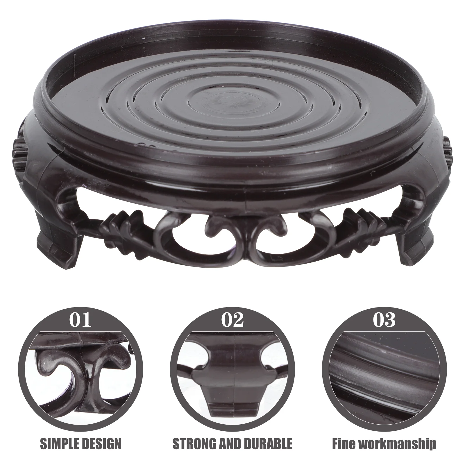 5pcs Plastic Flowerpot Base Artware Pedestal Holder Round Bonsai Display Tray Plant Pot Saucer Garden Decoration