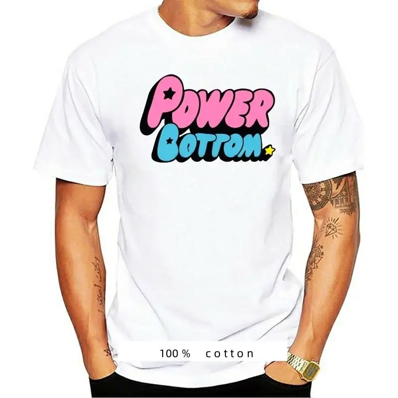 

Fashion Top Tee Mens Power Bottom T-shirt Puff Girls Cartoon Tee Gay Pride LGBT Drag Race Hipster Top