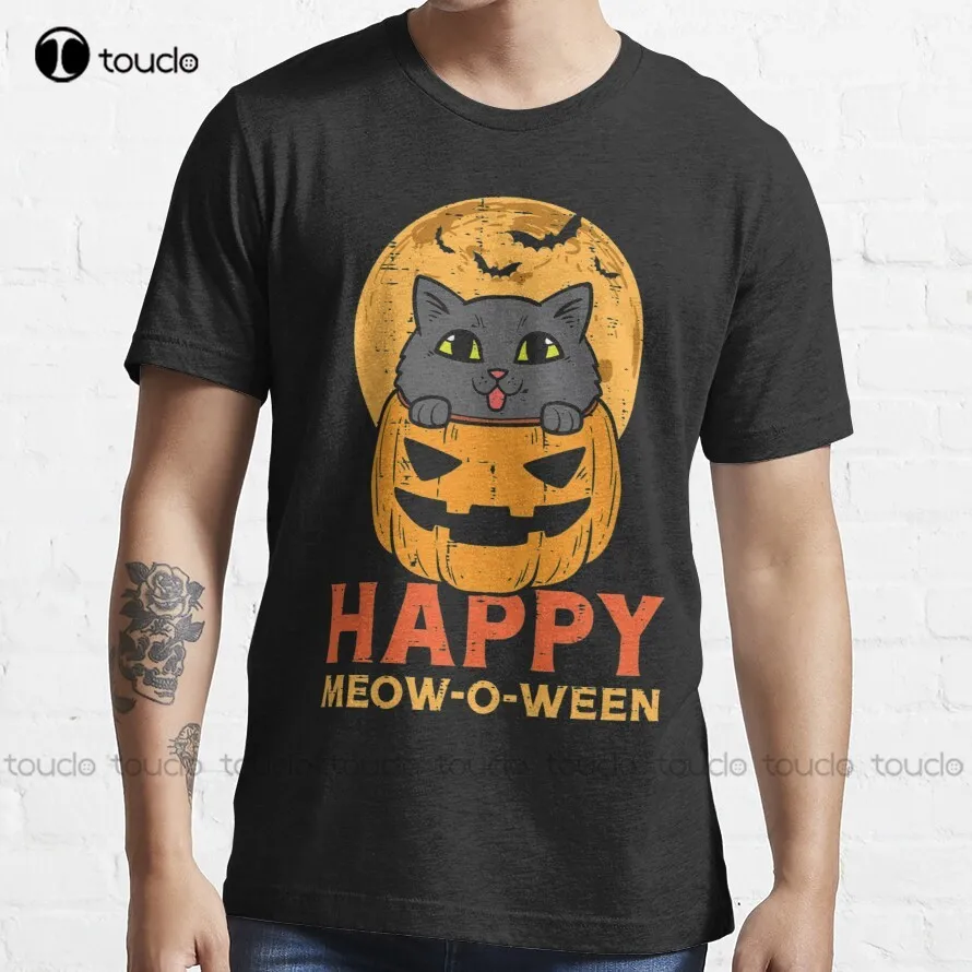 

Pumpkin Cat Moon Happy Meow O Ween Halloween Men Women Kids T-Shirt Tshirt Ruler Custom Aldult Teen Unisex Xxs-5Xl Custom Gift