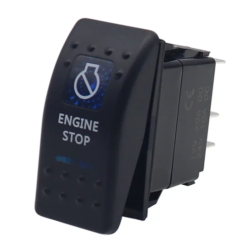 Waterproof Dual Blue LED Rocker Switch for Vehicle and Marine Use