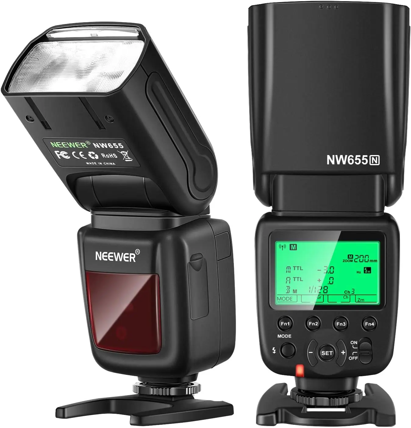 

Neewer NW655-N 2.4G HSS 1/8000s TTL GN60 Wireless Master Slave Flash Speedlite for Nikon D810/D800/D750/D700/D610/D600/D7500/D5