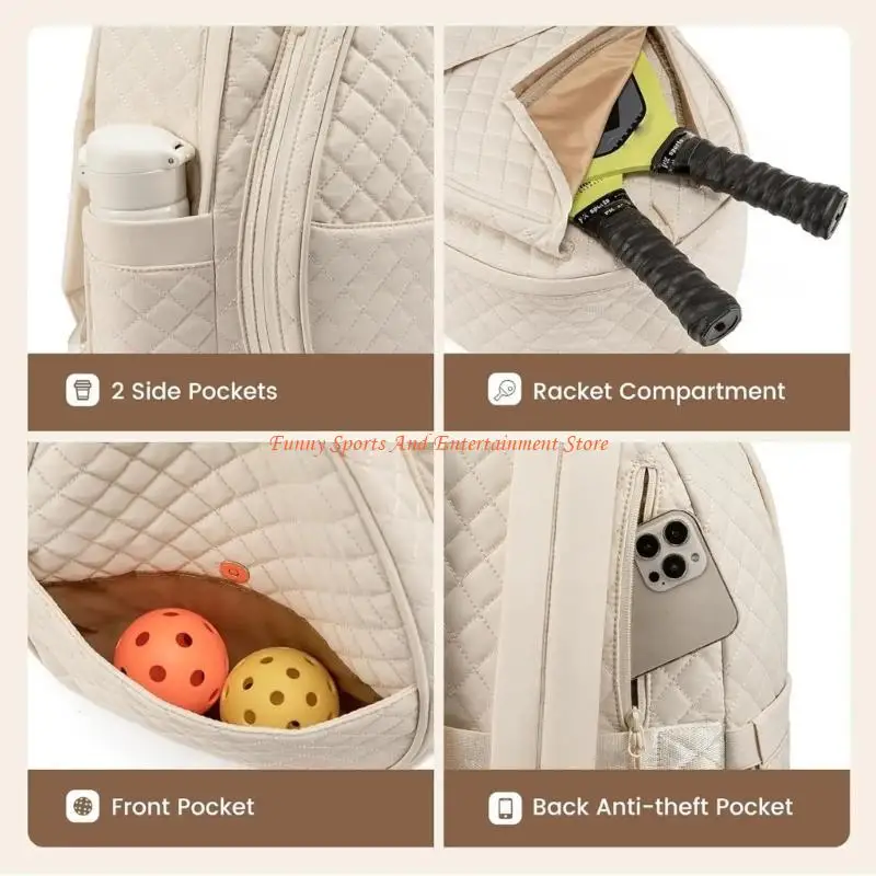 C4DE Tennisschläger-Sporttasche, Reiserucksack mit speziellem Ausrüstungsbereich, rutschfester Schultergurt für den Außenbereich – Detail 7