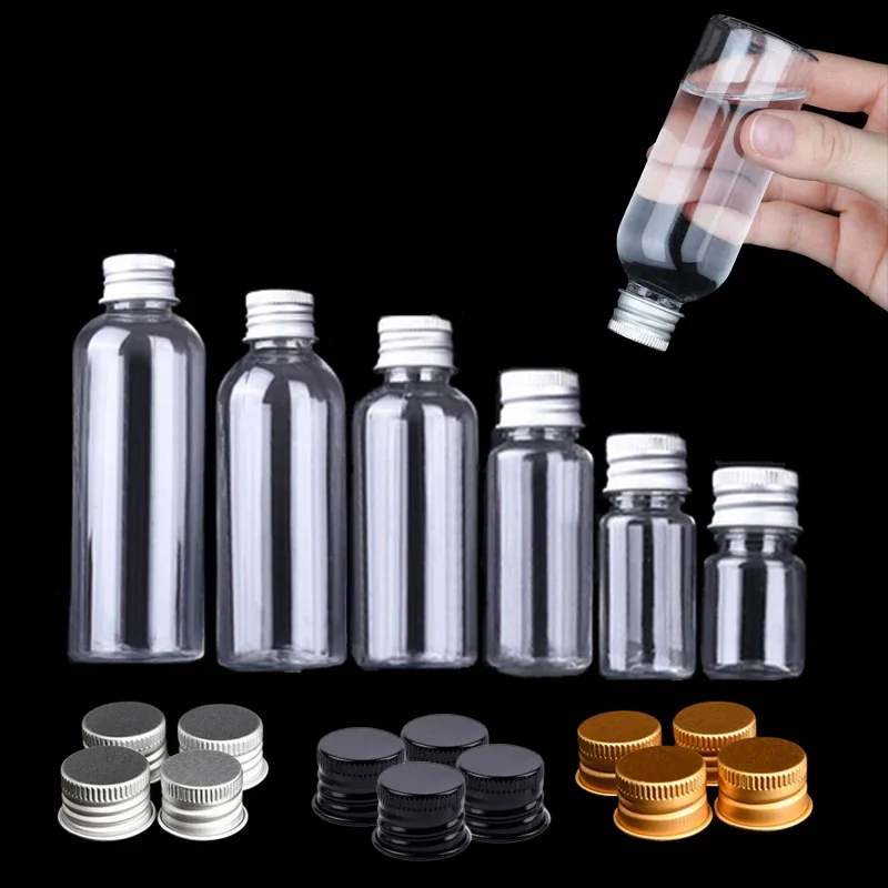 

30Pcs 5ml-250ML Sample Plastic Storage Bottles w/ Aluminum Screw Caps Portable Mini Travel Cosmetic Containers for Liquid Solid