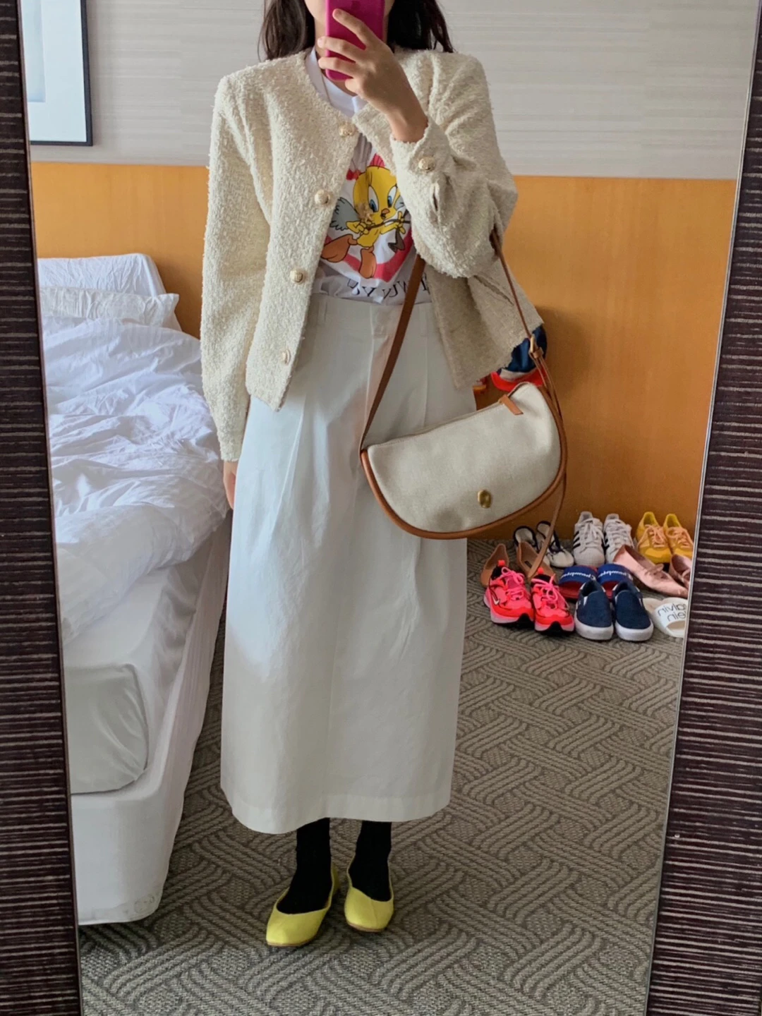 귀여운 요정 프린트 티셔츠 라운드 넥 반팔 화이트 코튼 한국 스타일 여름 탑 젊은 여성용 8-24세