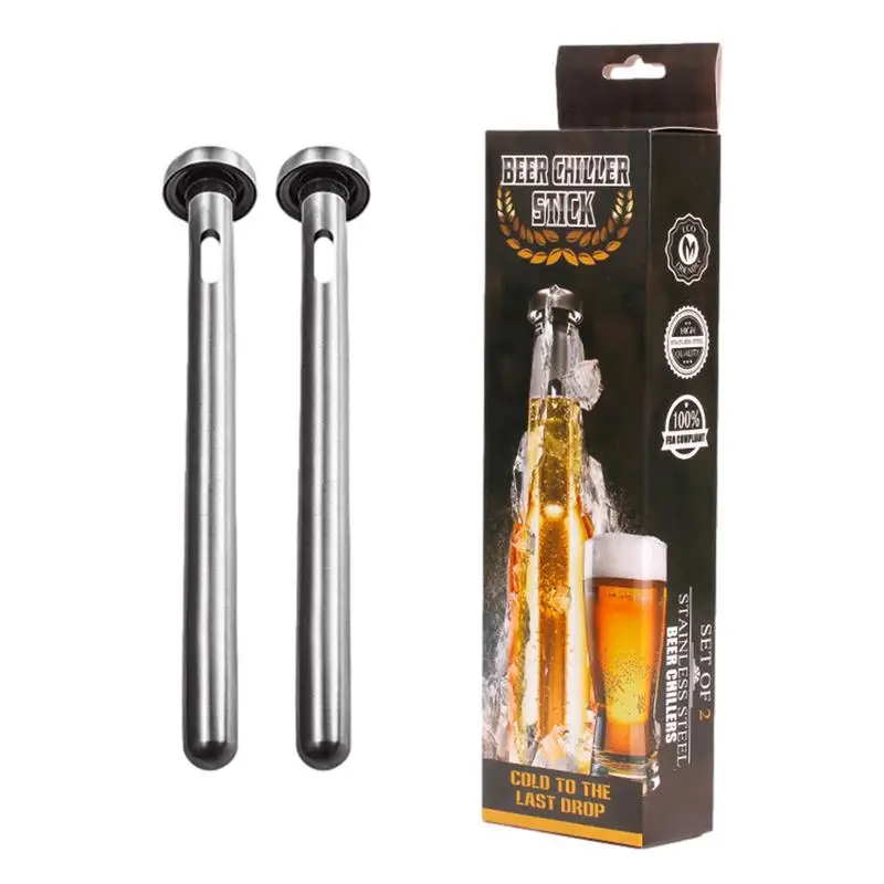 Packof2BeerChillerStickStainlessSteelBeerCoolerRodwith