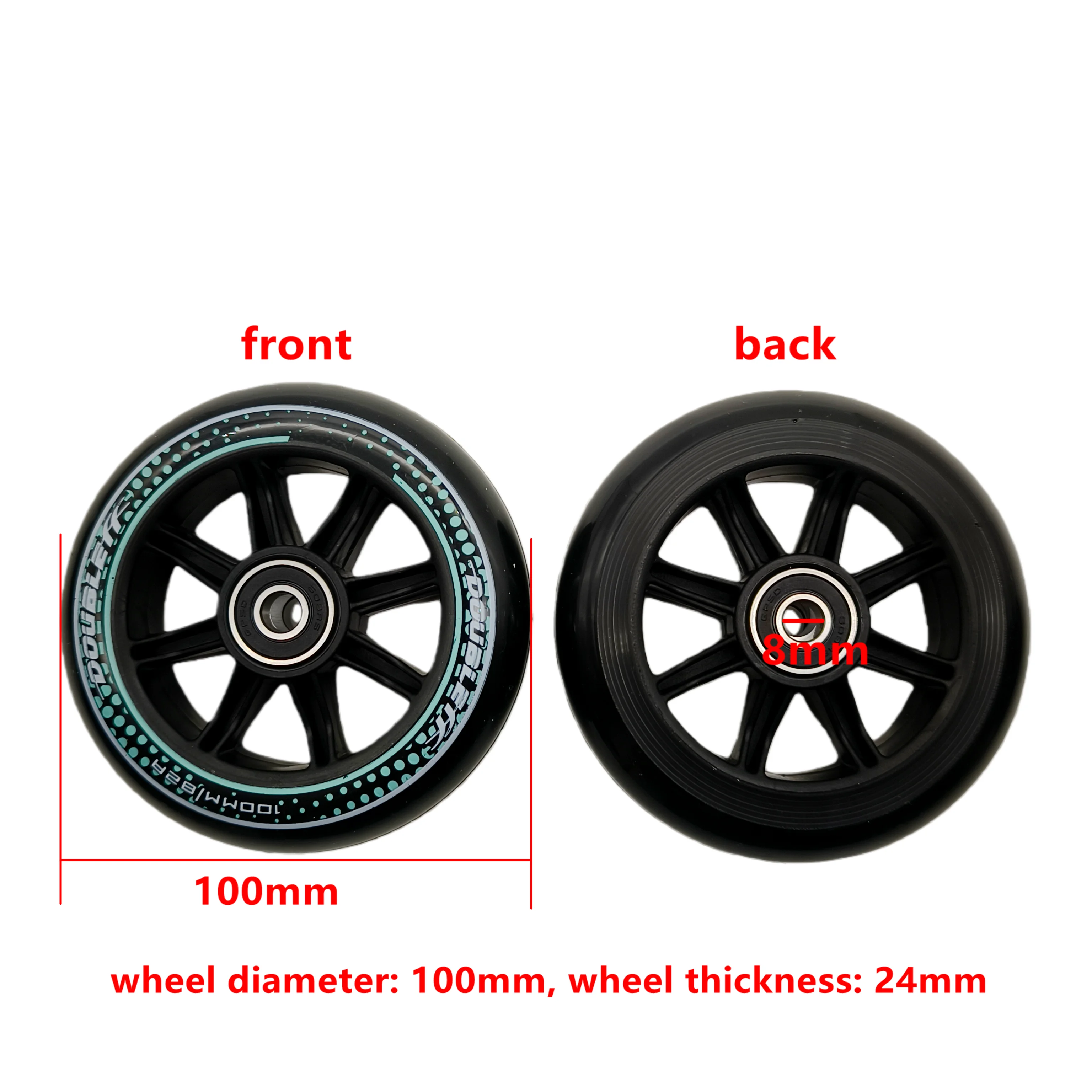 Premium Scooter Accessories: Versatile Skate Wheels, 2-Pack