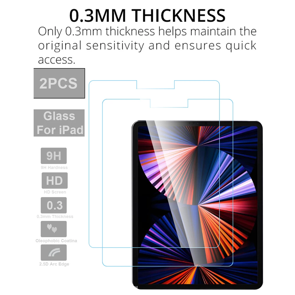 Premium Tempered Glass Screen Protectors - 9H Clear Protection (2-Pack)