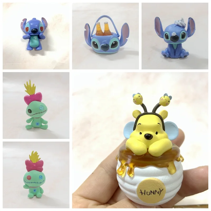 Disney-figuras de Anime Winnie the Pooh Bear Stitch, muñecos de