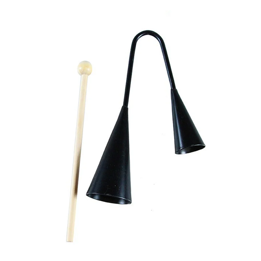 

Kids Early Education Children's Musical Bell Bell Toy Traditional Small Musical Children Instrument with Wooden Stick (Black)